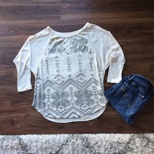 American Eagle light weight 3/4 length top